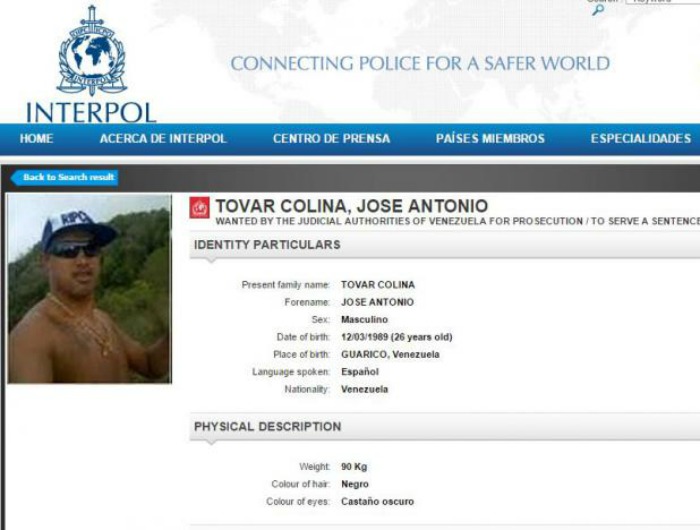 Picure solicitud Interpol