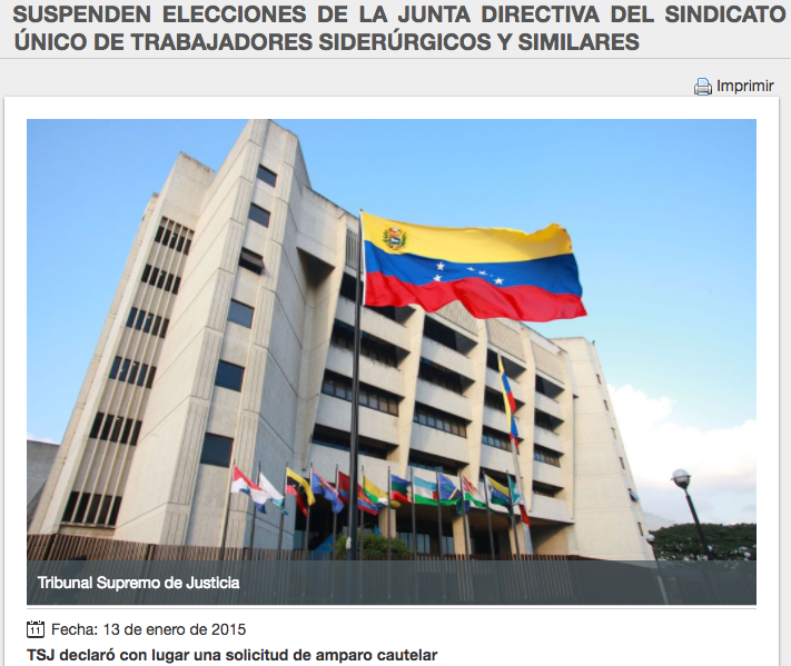 TSJ elecciones sindicales