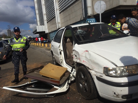 Taxi de la víctima José Uzcátegui
