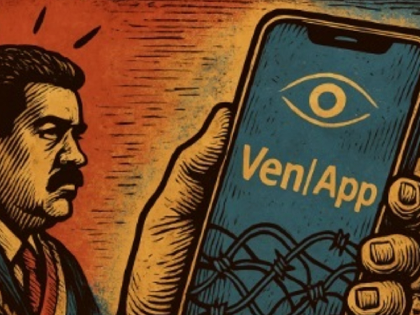 Composición con imágenes alusivas a la represión en Venezuela