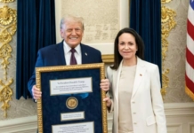 La foto del encuentro de Trump y Machado
