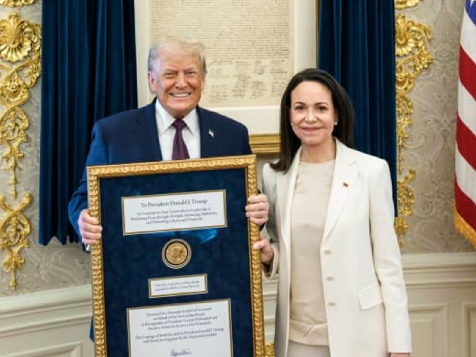 La foto del encuentro de Trump y Machado