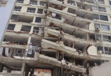 Edificio afectado en la Guaira por el terremoto del 24 de junio