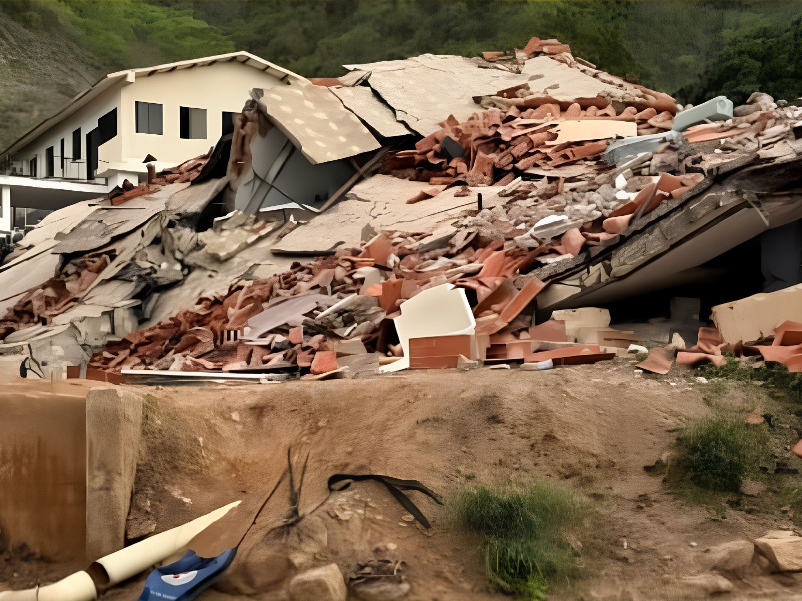 Hotel La Llanada, derrumbado tras los sismos
